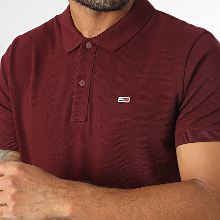 Tommy Jeans - Polo Manches Courtes Slim Placket 8312 Bordeaux