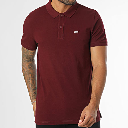 Tommy Jeans - Polo Manches Courtes Slim Placket 8312 Bordeaux