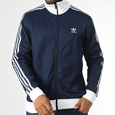 Adidas Originals - Sudadera clásica TT con cremallera IP0418 Azul marino Blanco
