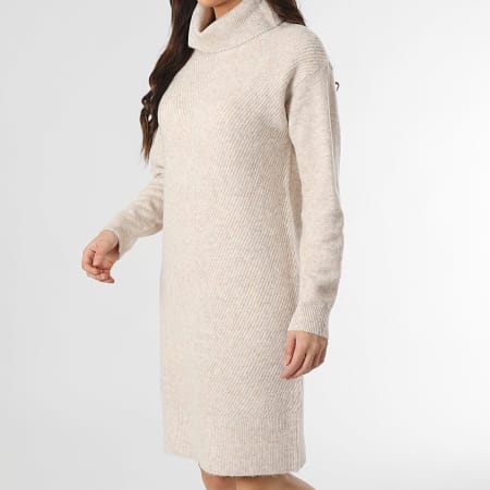 Robe pull col roulé beige new arrivals