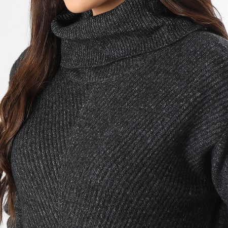 Deeluxe - Cloelie Vrouwen Turtleneck Sweater Dress V216W Charcoal Grey