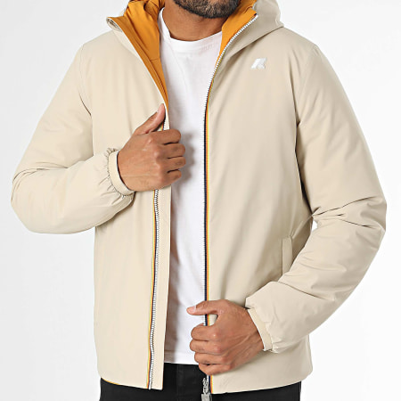 K-Way - Veste Zippée Capuche Réversible Jack St Warm K6128VW Beige Jaune