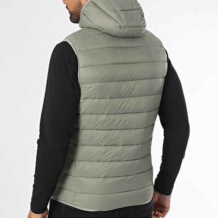Kymaxx - Doudoune Sans Manches Capuche Vert Kaki Clair