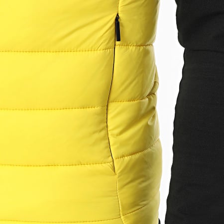 Kymaxx - Chaqueta amarilla sin mangas con capucha
