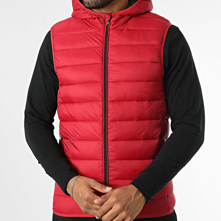 Kymaxx - Doudoune Sans Manches Capuche Rouge