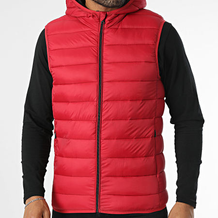 Kymaxx - Doudoune Sans Manches Capuche Rouge