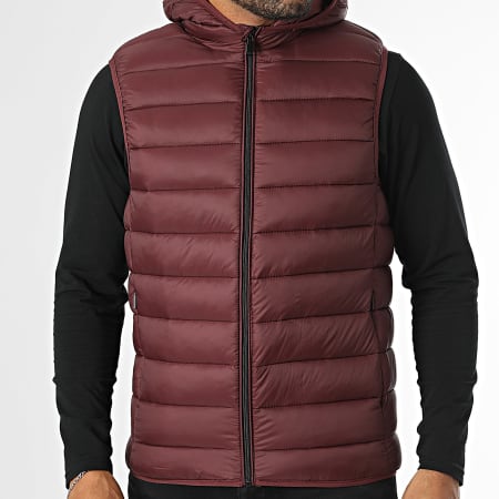 Kymaxx - Doudoune Sans Manches Capuche Bordeaux