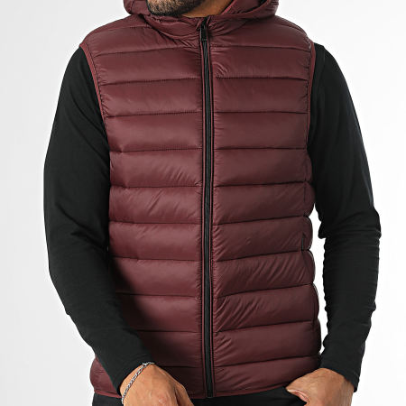 Kymaxx - Doudoune Sans Manches Capuche Bordeaux