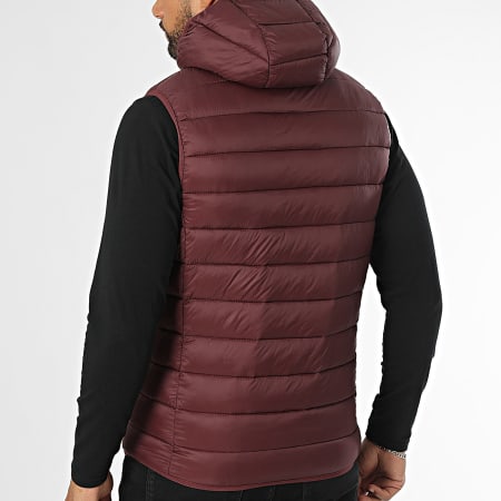 Kymaxx - Doudoune Sans Manches Capuche Bordeaux