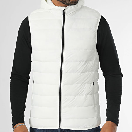 Kymaxx - Chaqueta sin mangas con capucha Blanco