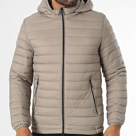 Kymaxx - Doudoune Capuche Taupe