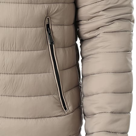 Kymaxx - Doudoune Capuche Taupe
