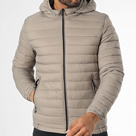 Kymaxx - Doudoune Capuche Taupe