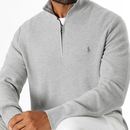 Polo Ralph Lauren - Pull Col Montant Original Player Gris Chiné