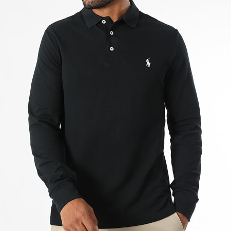 Polo Ralph Lauren - Custom Slim Lange Mouw Polo Original Player Zwart