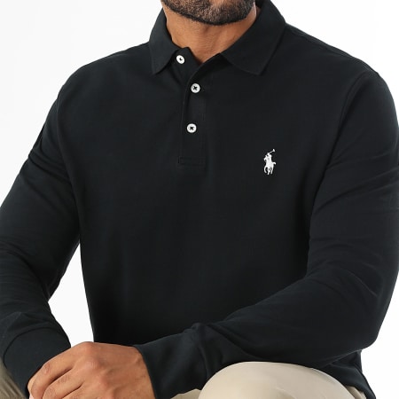 Polo Ralph Lauren - Polo personalizado de manga larga Slim Original Player Negro