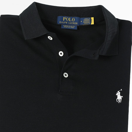 Polo Ralph Lauren - Polo Slim a manica lunga personalizzata Original Player Nero