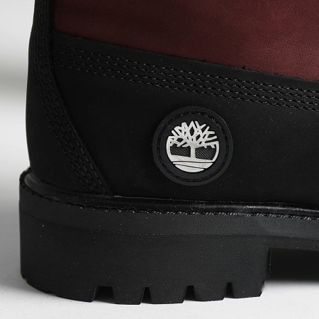 Timberland Boots Premium 6 In Lace Waterproof Medium A2P6W Black Nubuck Burgundy LaBoutiqueOfficielle