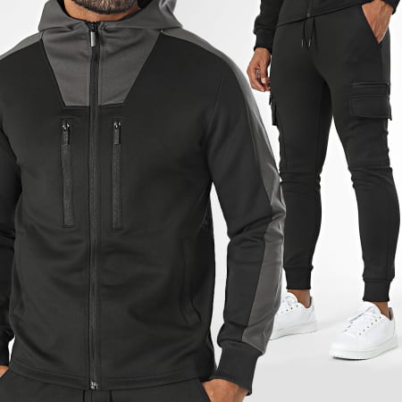 Zayne Paris  - Ensemble De Survetement Noir Gris