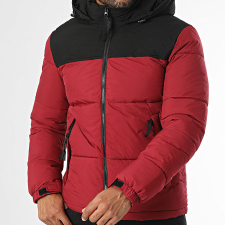 Kymaxx - Doudoune Capuche Bordeaux Noir