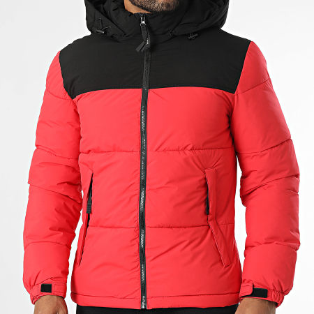 Kymaxx - Doudoune Capuche Rouge Noir