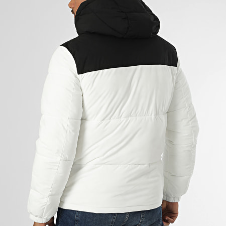 Kymaxx - Doudoune Capuche Blanc Noir