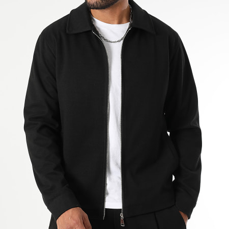 LBO - Conjunto de chaqueta y pantalón con cremallera efecto lana 1473 Negro
