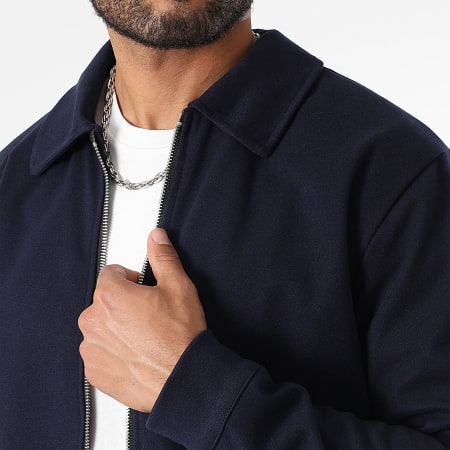 LBO - Conjunto de pantalón y chaqueta con cremallera efecto lana azul marino 1474