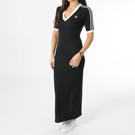 Adidas Originals - Robe Col V A Bandes Femme IX6962 Noir