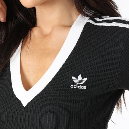 Adidas Originals - Robe Col V A Bandes Femme IX6962 Noir