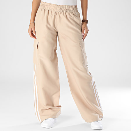 Adidas Originals - Pantalon Cargo Baggy A Bandes Femme 3 Stripes IZ0717 Beige