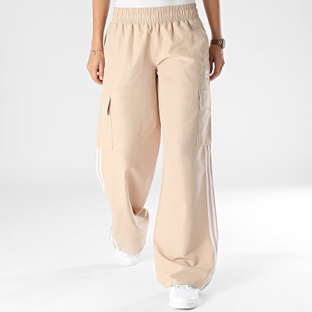Adidas Originals - Pantalon Cargo Baggy A Bandes Femme 3 Stripes IZ0717 Beige
