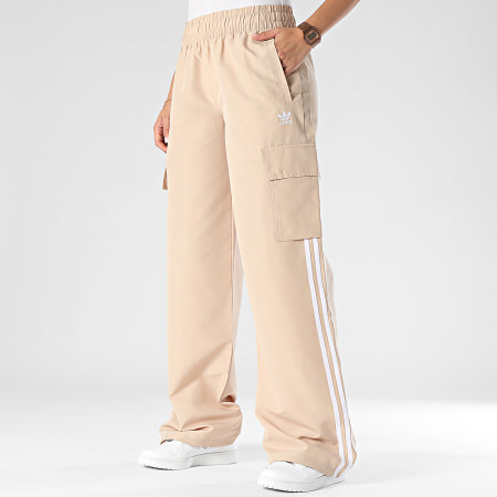 Adidas Originals - Pantalon Cargo Baggy A Bandes Femme 3 Stripes IZ0717 Beige