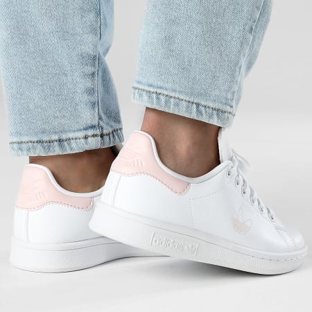 Adidas Originals - Stan Smith J Zapatillas Mujer IG7022 Calzado Blanco Rosa Arena