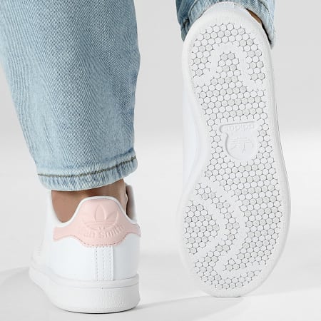 Adidas Originals - Stan Smith J Zapatillas Mujer IG7022 Calzado Blanco Rosa Arena