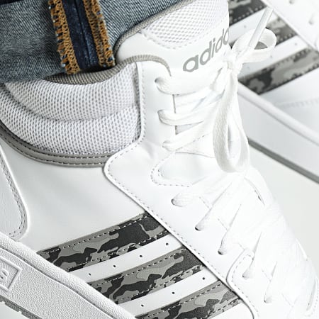 Adidas Performance - Hoops 3.0 Mid Sneakers IH0160 Calzado Blanco Gris Seis Carbón Gris Sólido