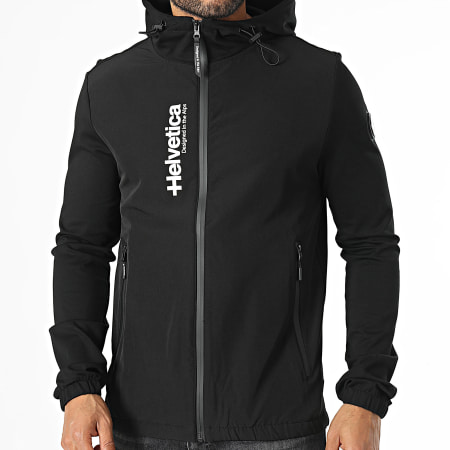 Helvetica - Veste Zippée Capuche Beta Noir