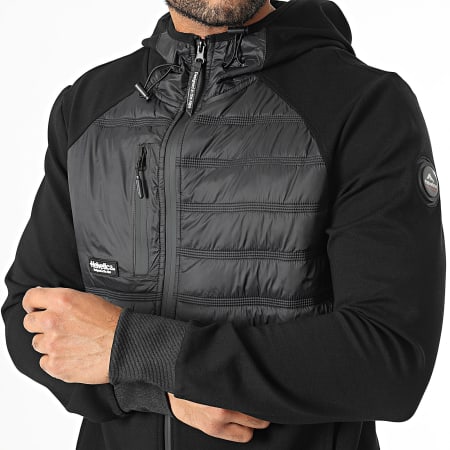 Helvetica - Chaqueta negra con capucha y cremallera Vancover