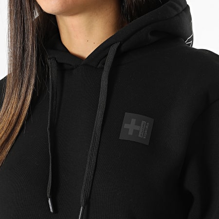 Helvetica - Sweat Capuche Femme Hunter Noir