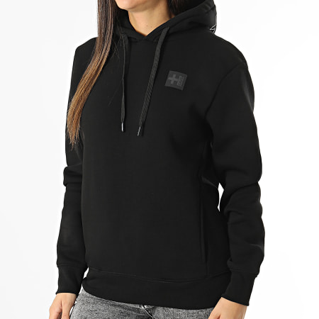 Helvetica - Sweat Capuche Femme Hunter Noir