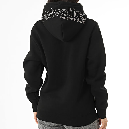 Helvetica - Sweat Capuche Femme Hunter Noir