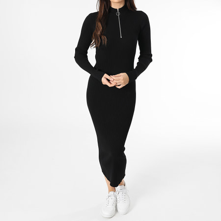 Jack And Jones Robe Pull Col Zippé Femme JJXX Zoma Noir