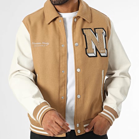 Jack And Jones Veste Teddy Carter Varsity Camel Beige Clair LaBoutiqueOfficielle