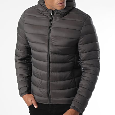 Kymaxx - Doudoune Capuche Gris Anthracite
