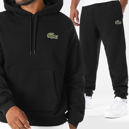 Lacoste - Zwart Krokodil Geborduurd Logo Track Suit