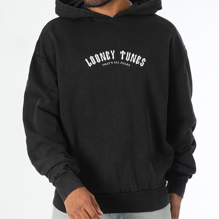 Looney Tunes - Oversized Hoodie Bugs Bunny Worldwide Washed Black White