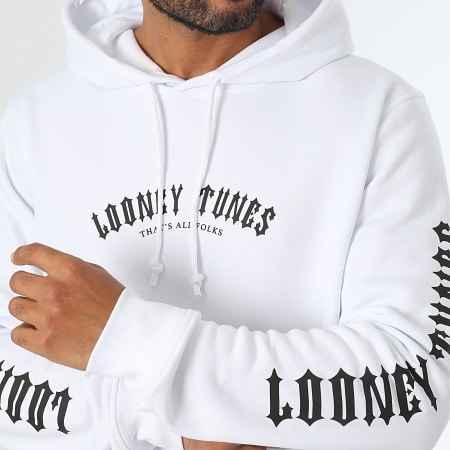 Looney Tunes - Worldwide Full Typo Hoody Wit Zwart