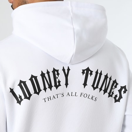 Looney Tunes - Worldwide Full Typo Hoody Wit Zwart