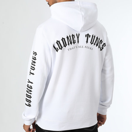 Looney Tunes - Worldwide Full Typo Hoodie Blanco Negro