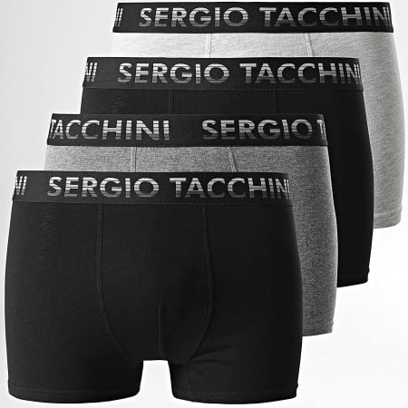 Sergio Tacchini - Set di 4 boxer 92890460 Nero Antracite Heather Grigio chiaro